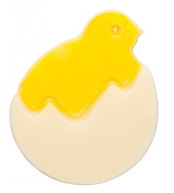 Choc. Decor. Easter Chicken in Shell white 35 mm (240 pc)