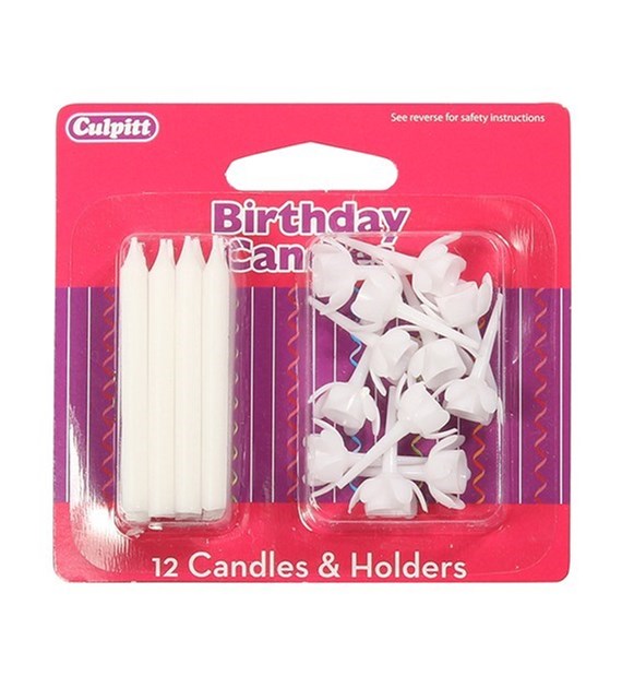 Candle-& Holders Blister White